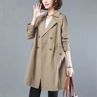 windbreaker womens mid length 2021 spring and autumn new style korean freshman loose large size jacket ladies thin jacket