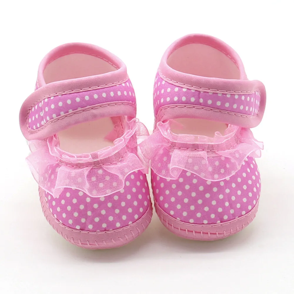 

Baby Girl Fashion Dot Sweet Lace Girls Soft Sole Prewalker Warm Casual Flats Shoes