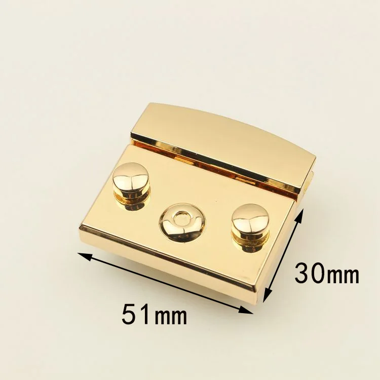 51x30mmgold 2 шт сумки замки пряжки Мода Поворот замок защелки для DIY сумки на замену застежка для сумочки закрывающие аксессуары - Цвет: 51x30mmgold