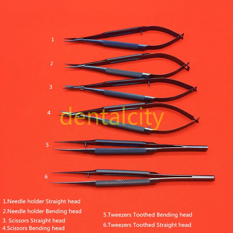 Ophthalmic Surgical Instruments Dental Instruments 18cm Titanium Surgical tools Scissors+Needle Holders +Tweezers