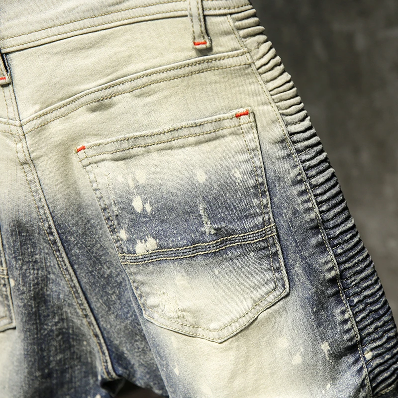 Skinny Jeans Men Ripped Spijkerbroeken Heren Jean Homme Pantalon Spijkerbroeken Heren Pants Streetwear Biker Hiphop Trousers