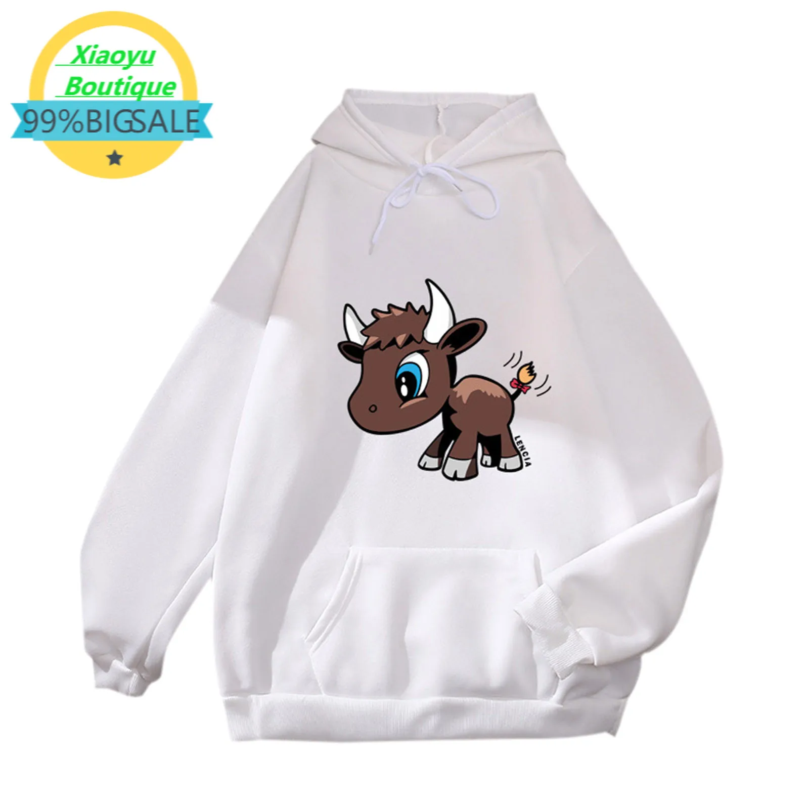 

Warm Gothic Streetwear 2021 Oversize women's Printed Long Sleeve Top Loose Hooded Sweatshirt With Large Front Pocket Sweatshirt