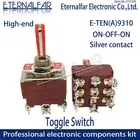 12 мм E-TEN(A)9310 Высокое качество Серебряный контакт 3PDT 16A 250В AC вкл.-ВКЛ. 9 ручка-булавка сброс Рокер тумблер скользящий переключатель