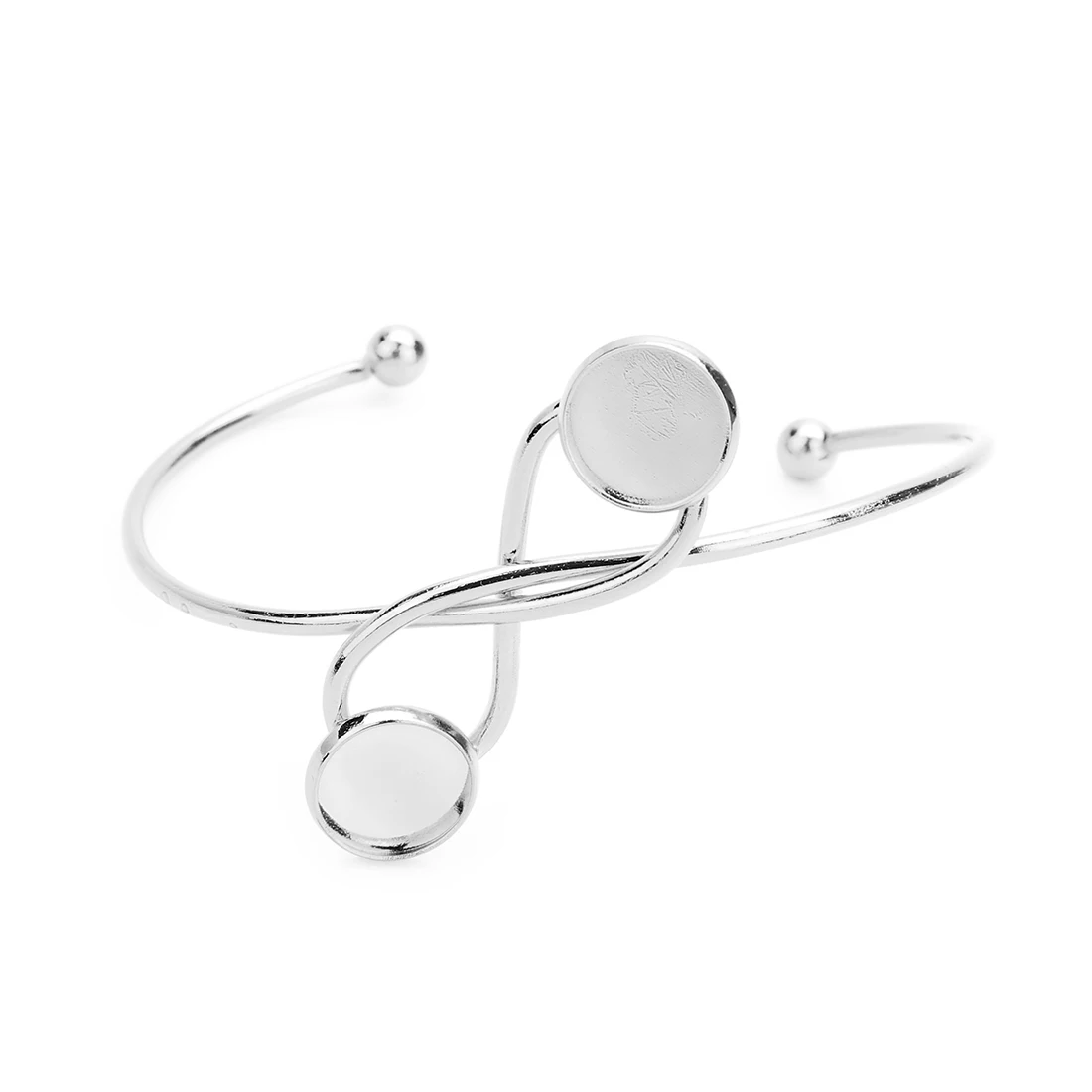 

2Pcs/lot Gold/Silver Color Copper Bracelets Adjustable Bow Star Round Cabochon Bangle Bracelet Settings for DIY Bezel Jewelry