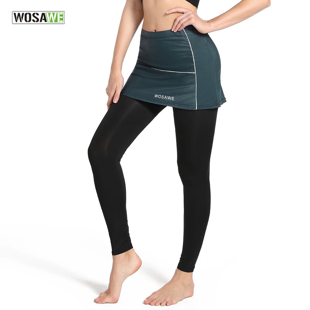 

WOSAWE Women's Cycling Skirts With Gel Padded Liner Tights Bike Pant For Female Quick Dry Thin Bicycle Trousers With Skirts