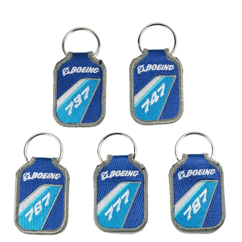 Синий брелок для ключей с логотипом Боинга авиационная бирка B737 B767 B777 B787 багажа