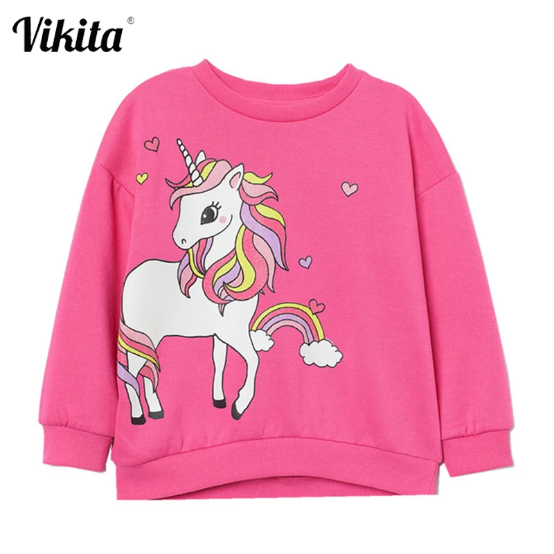 

VIKITA/свитер с длинными рукавами для девочек; Детские топы с героями мультфильмов; Сезон весна-лето-осень; Повседневный хлопковый свитшот с ед...