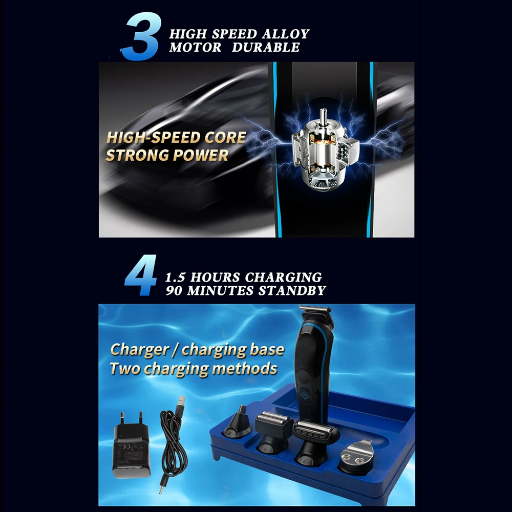 5 в 1 профессиональный триммер для волос носу мужчин перезаряжаемая бритва