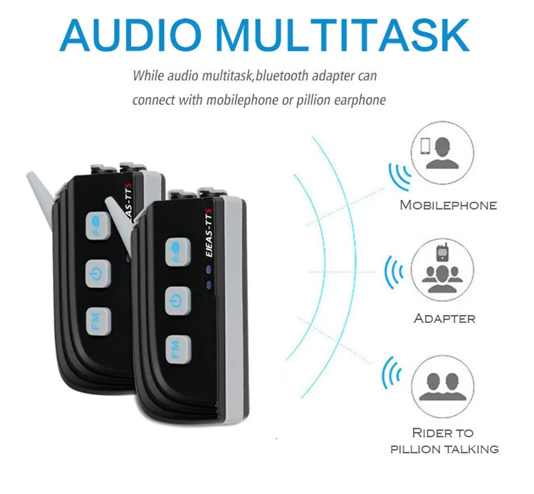 EJEAS TTS велосипедный Bluetooth домофон мотоциклетный шлем гарнитура 4 всадника мото Переговорная система связи с FM