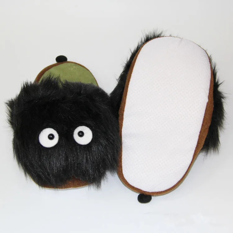 Симпатичные Мультяшные мягкие тапочки в стиле аниме кошка Тоторо черные