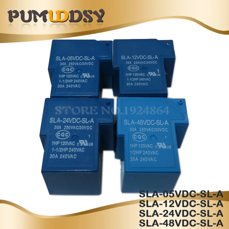2 шт./лот Мощность s SLA-05VDC-SL-A SLA-12VDC-SL-A SLA-24VDC-SL-A SLA-48VDC-SL-A 5V 12V 24V 48V 30A 5PIN T90