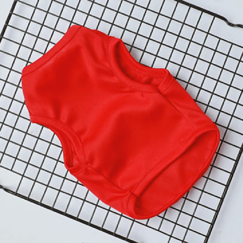 Однотонная Яркая футболка из мягкого полиэстера для маленьких собак костюм