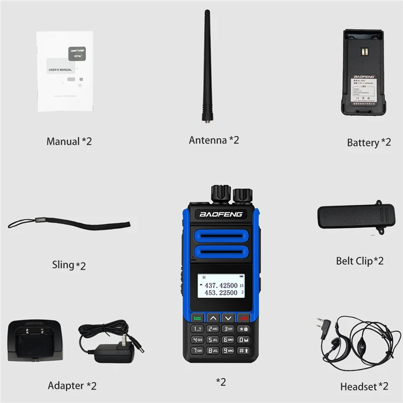 2PCS/LOT BF-H7 BAOFENG Radio 2Pcs Walkie-Talkie Dual Band Transceiver 2Way Long Distance Radio BF H7  radios de comunicacion