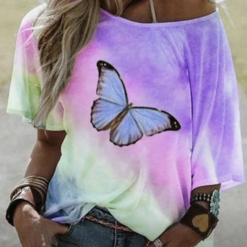 

Plus Size Half Sleeve Print Women's T-shirts O-neck Loose Female T-shirt 2021 New Summer Streetwear Fashion Casual Ladies Tops