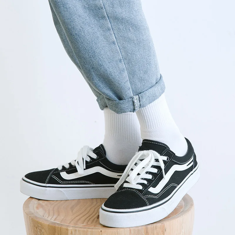 Носки Женские однотонные в горошек хлопок полоску с сердечками Повседневные