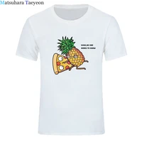men clothes tshirt 2021 pineapple pizza fruit printed aesthetic shirt leisure short sleeve o neck t shirt streetwear graphic tee