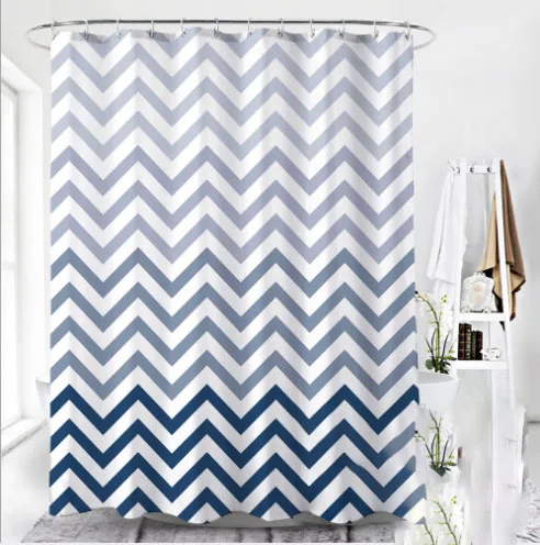 Водонепроницаемая занавеска для душа Геометрическая волна FringePrint ванной комнаты