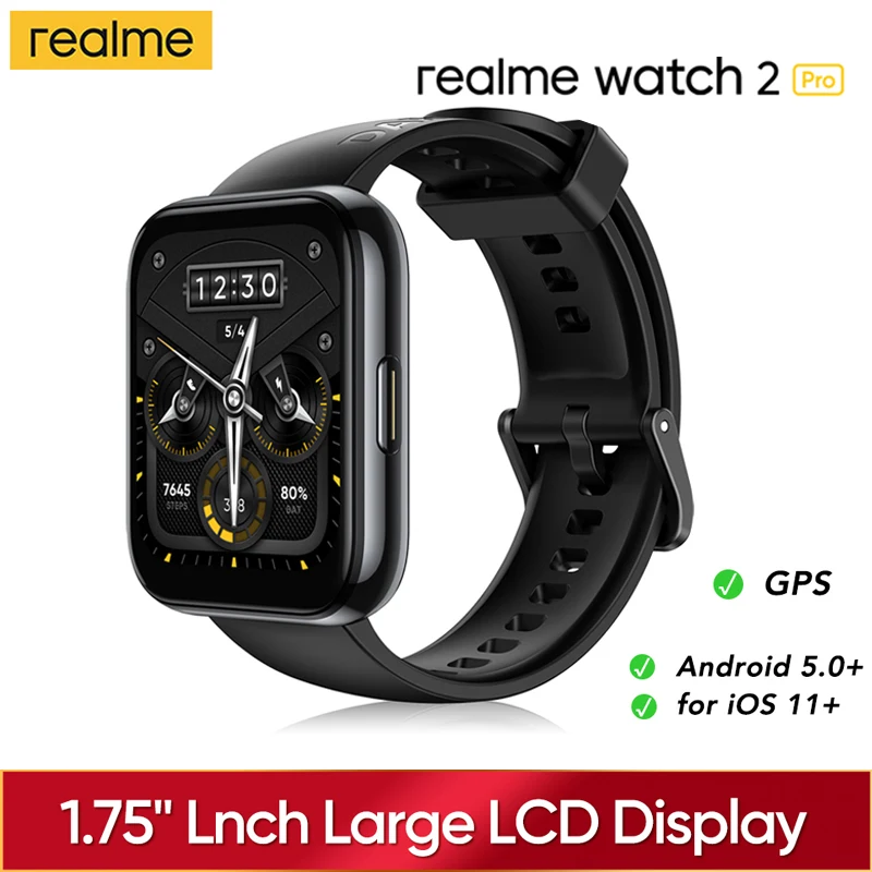 

Смарт-часы Realme Watch 2 Pro, 1,75 дюйма, двойной спутник, GPS