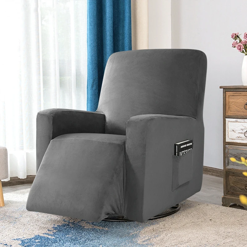 

Solid Color Velvet Recliner Chair Cover Protector Elastic All-inclusive Massage Sofa Couch Cover for Living Room