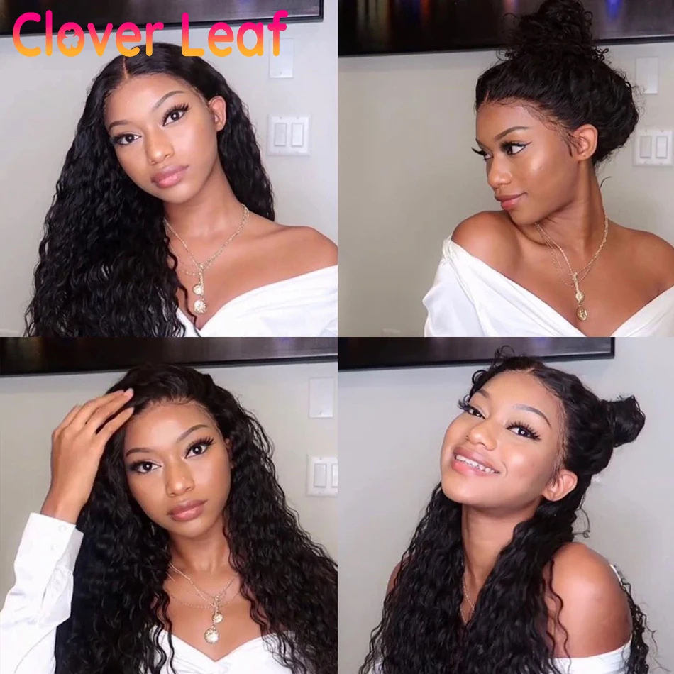 Парик Clovr с листьями кудрявые кружевные передние парики Remy 360 парик на сетке