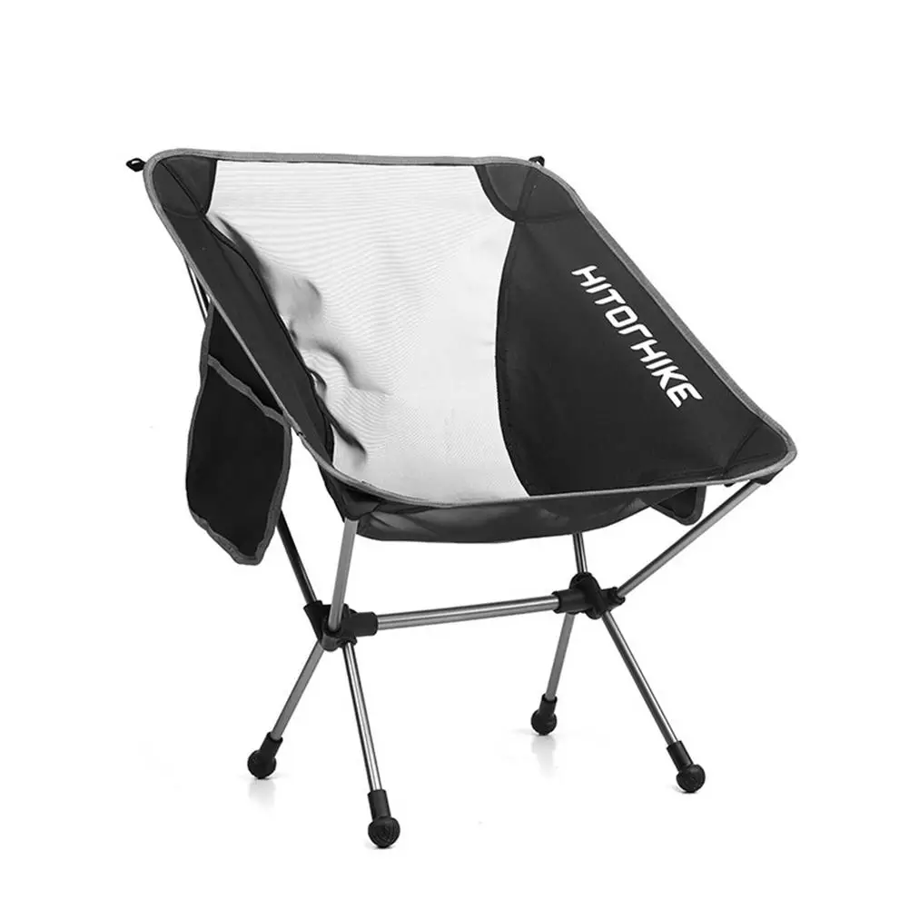 

Portable Folding Moon Chair Ultralight Outdoor Travel Camping Hiking Fishing Chair Mesh High Load Camping Stool Side Two Pockets
