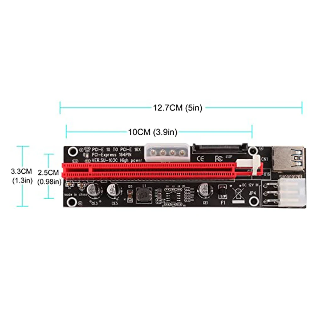 Кабель-переходник Ubit PCI-E со светодиодной подсветкой 1X до 16X | Электроника