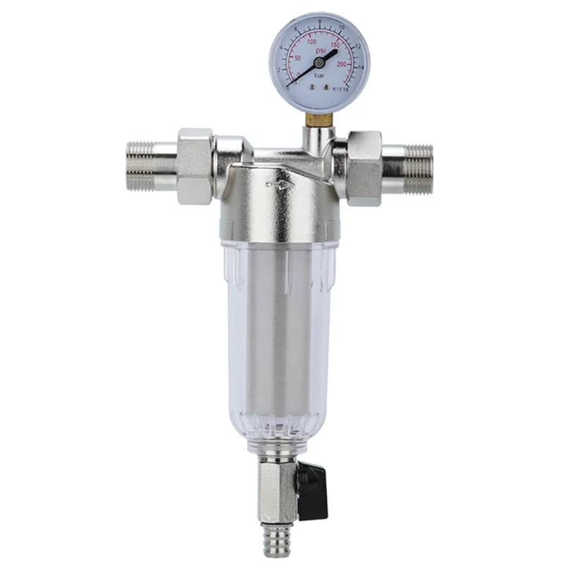 Interface Water Filter Front Backwash Purifier Pre Descaling with Meter Household Bathroom Wate | Бытовая техника