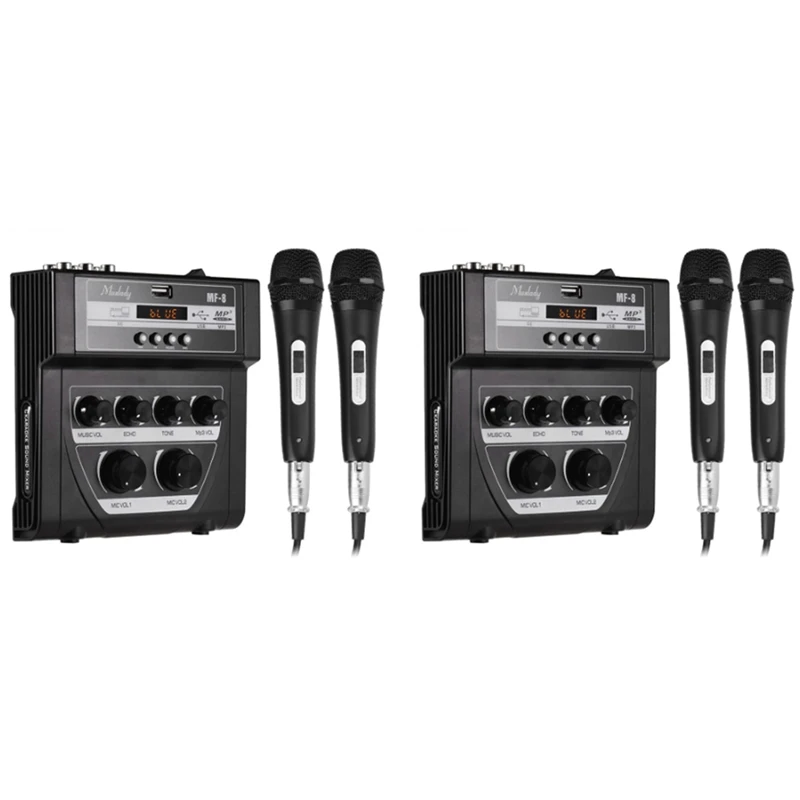 

Микшер с Bluetooth, усилитель микрофона, 2 микрофона