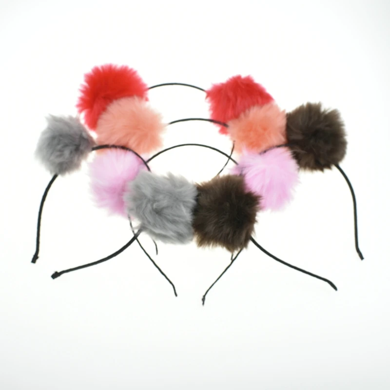 Аксессуар для волос ободок девочек с плюшевыми шариками на рождество |