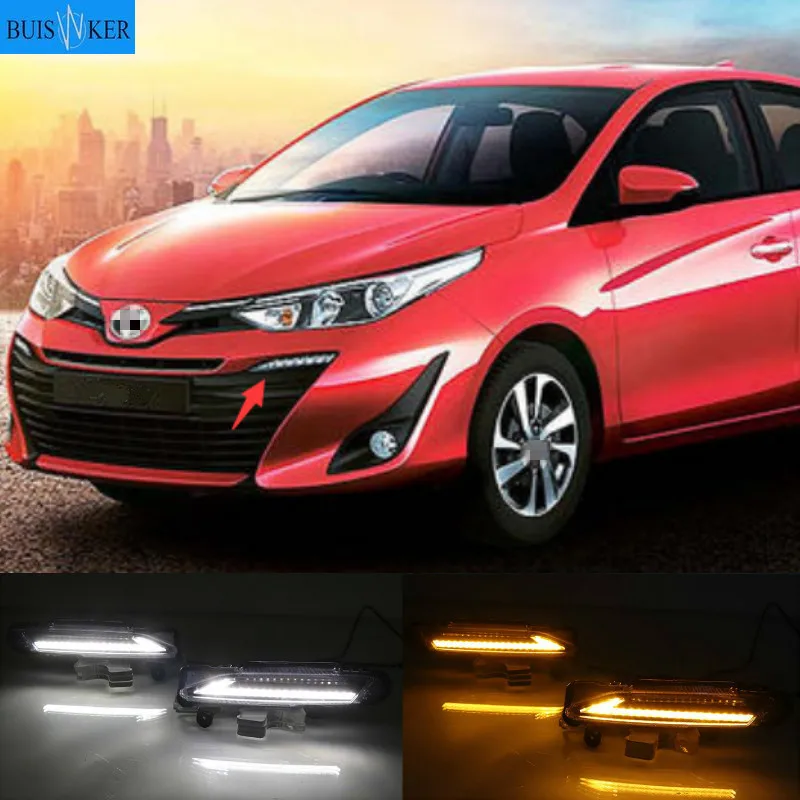 Фото Светодиодсветодиодный дневные ходовые светильник ни для автомобилей Toyota Yaris 2017, 2018, 2019, 1 пара №1