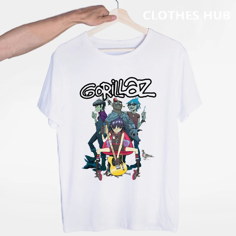 Футболка Gorillaz Rock Band chakahan Noodle Murdoc Russel с круглым вырезом и короткими рукавами