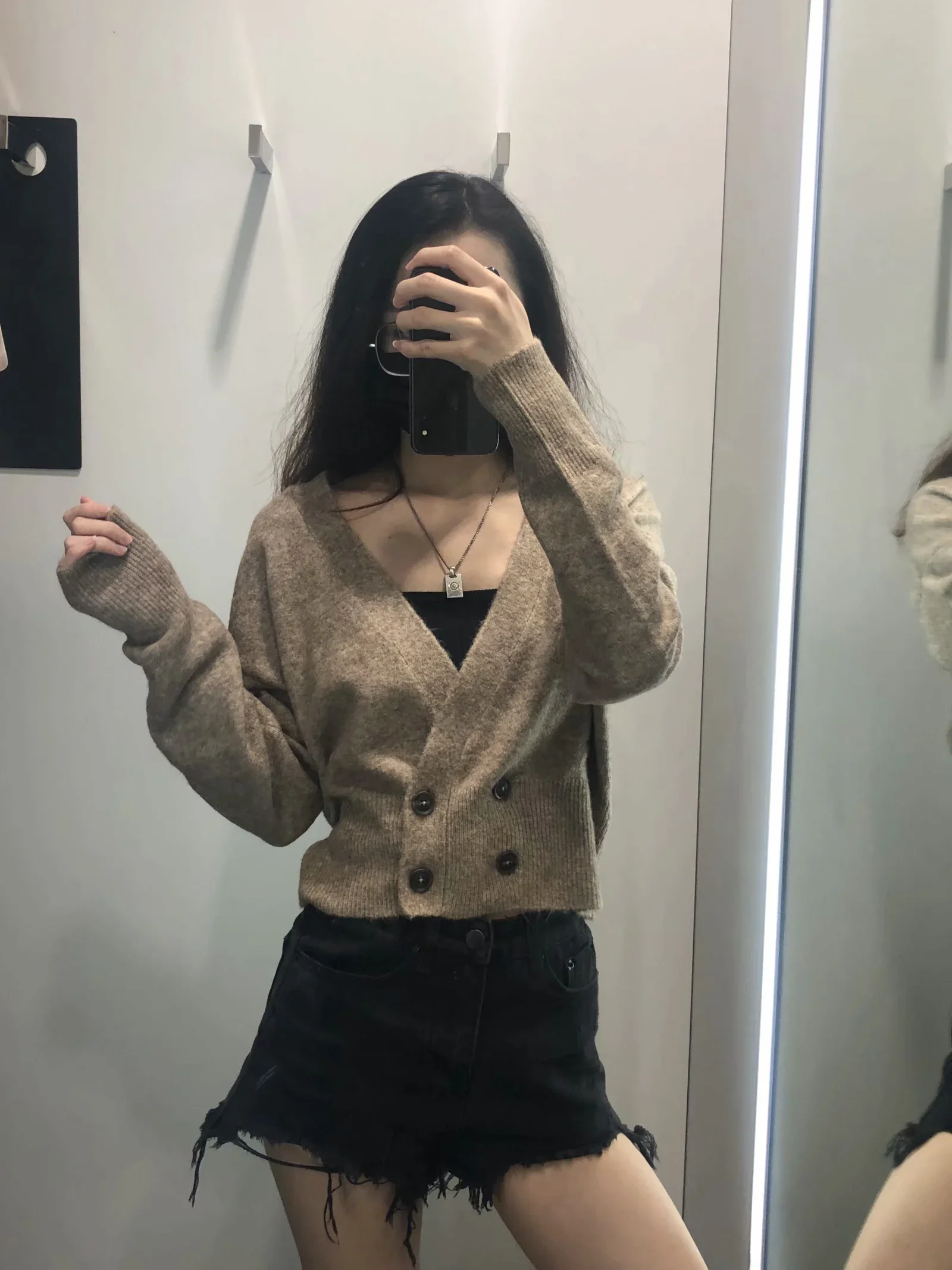

Wool knitted cardigan coat