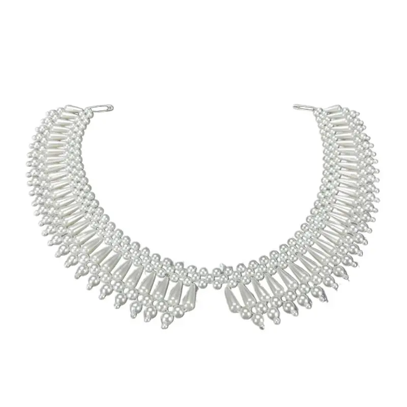 Этническое массивное Тканое ожерелье, волнистое ожерелье из искусственного жемчуга с бусинами, колье, сделай сам, короткий искусственный воротник для женщин, нагрудник, бижутерия - Цвет: 5