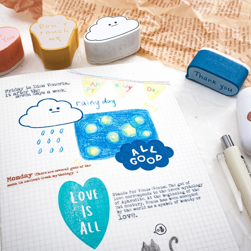 8 видов конструкций INS стиль милый нерегулярный деревянный резиновый штамп для