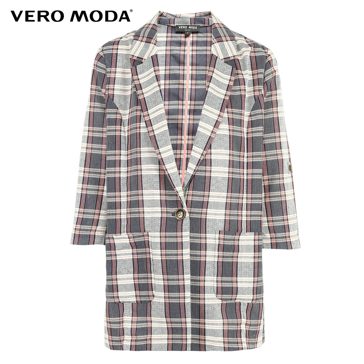 

Vero Moda Women's One-button Lapel Plaid Blazer | 319208542