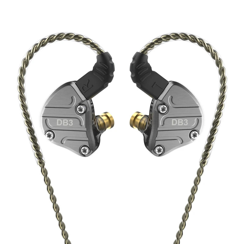 NICEHCK DB3 1BA+ 2DD Hybrid 3 драйвера в ухо наушники для бега спортивные наушники Hi-Fi гарнитура вкладыши IEM DJ сценический NICEHCK NX7/F3 - Цвет: Black no mic