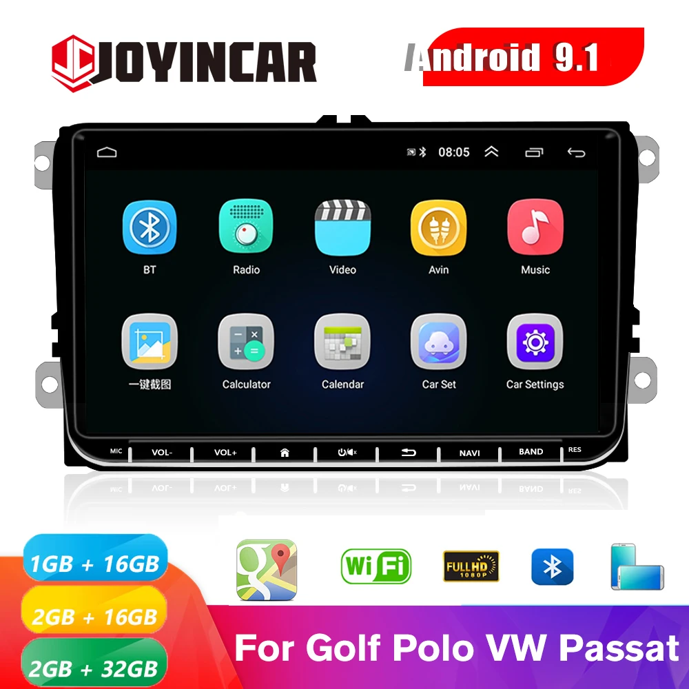 Автомагнитола JOYINCAR 2DIN Android 9 1 для VW/Volkswagen/Golf/Polo/Passat/b7/b6/SEAT/leon/Skoda дюймов GPS Wi Fi