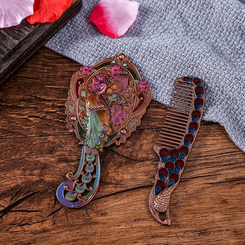 Китайское винтажное зеркало CASHOU58 с вырезами стразы искусственная резьба в