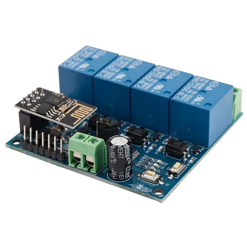 12V ESP8266 Four Ways Wifi Relay IOT Smart Home Cepphone APP Remote Control Switch | Электроника