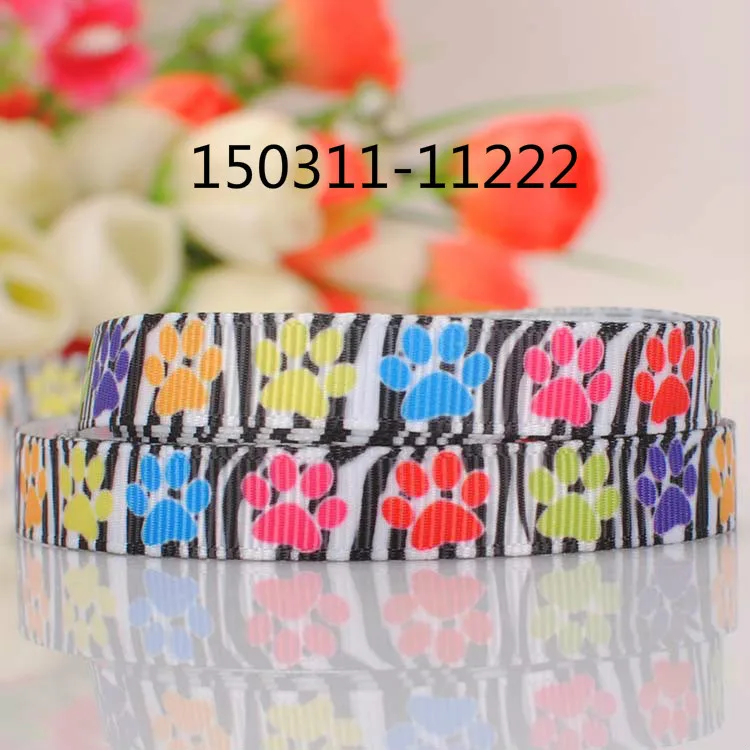 50 ярдов 3/8 дюйма 9 мм цветная корсажная лента с мультяшным леопардовым принтом