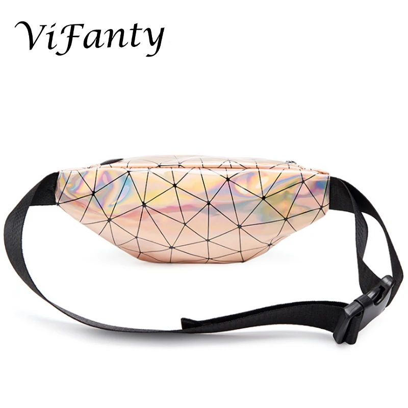 Поясная Сумка женская голографическая забавная Водонепроницаемая блестящая с