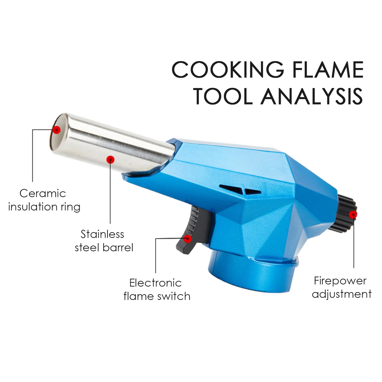 

1pc Butane Lighter Torch Refillable Adjustable Flame Lighter Chef Cooking Torch Outdoor BBQ Ignition Picnic Tool Dropshipping