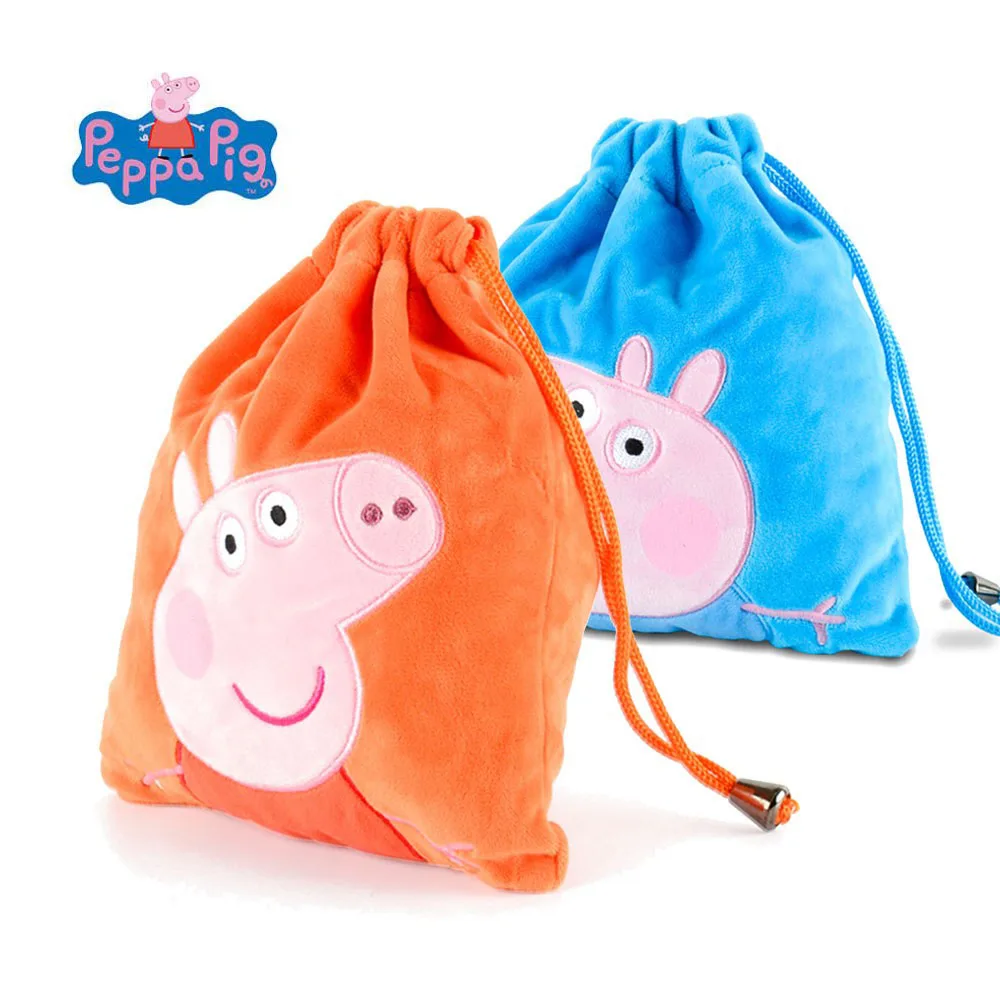 Подлинный плюшевый пакет peppa Pig pocket 18*22 см милый Джордж Пеппа Тяговая веревка карманная сумка для хранения сумка