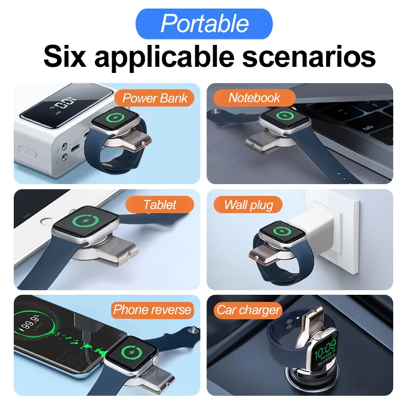 t304 qi magnetic charger for apple watch 7 6 5 4 se portable fast 2 in 1 wireless charging dock station for iwatch series se7 1 free global shipping