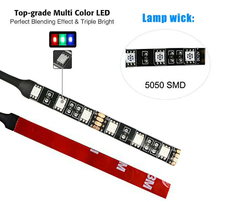 Автомобиль Мотоцикл Универсальный 12 шт. мотоцикл RGB 120LED неоновые под свечения