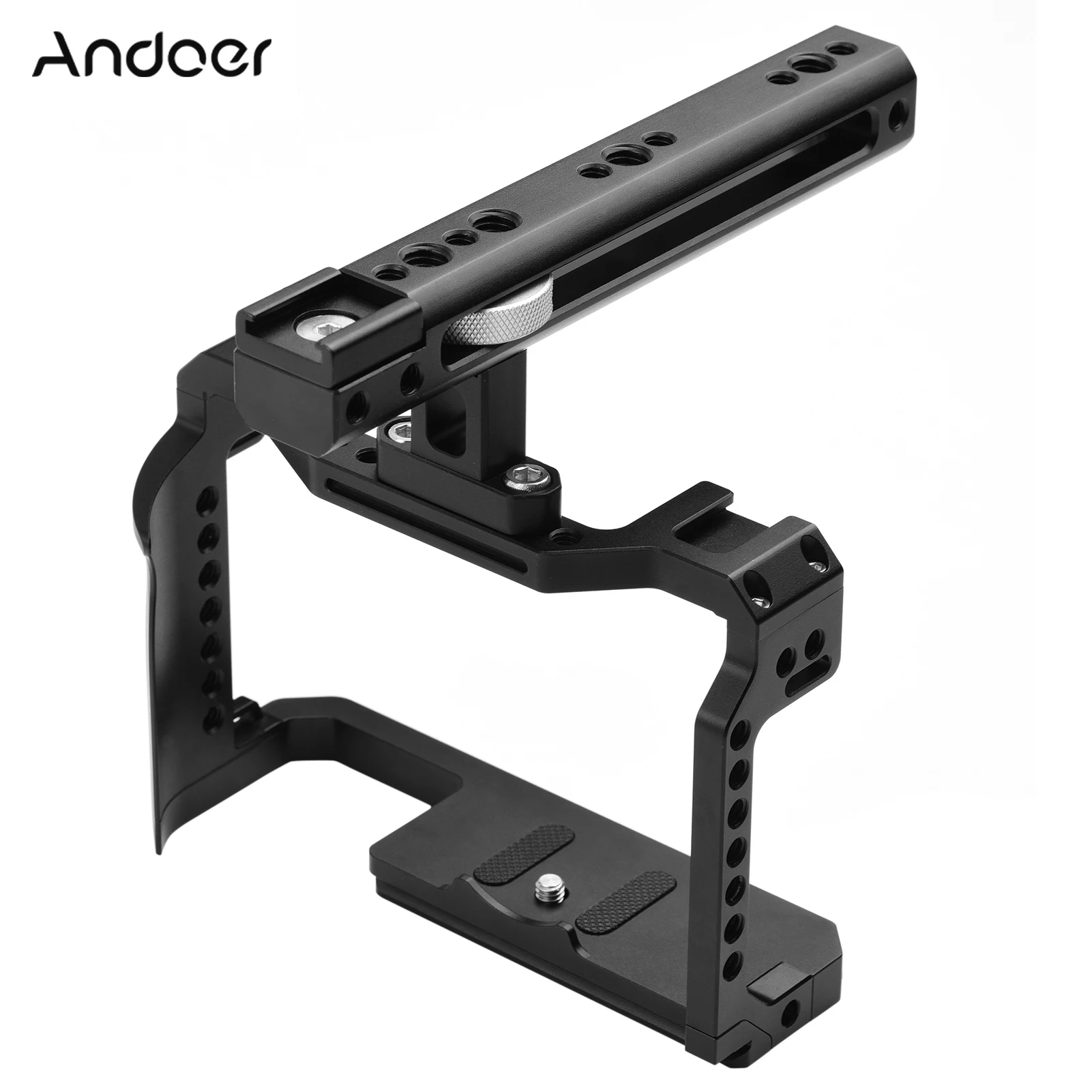 

Camera Cage Aluminum Alloy Camera Cage Video Rig Stabilizer with Top Handle Grip Cold Shoe 1/4In Screw Hole for Canon EOS R5/ R6