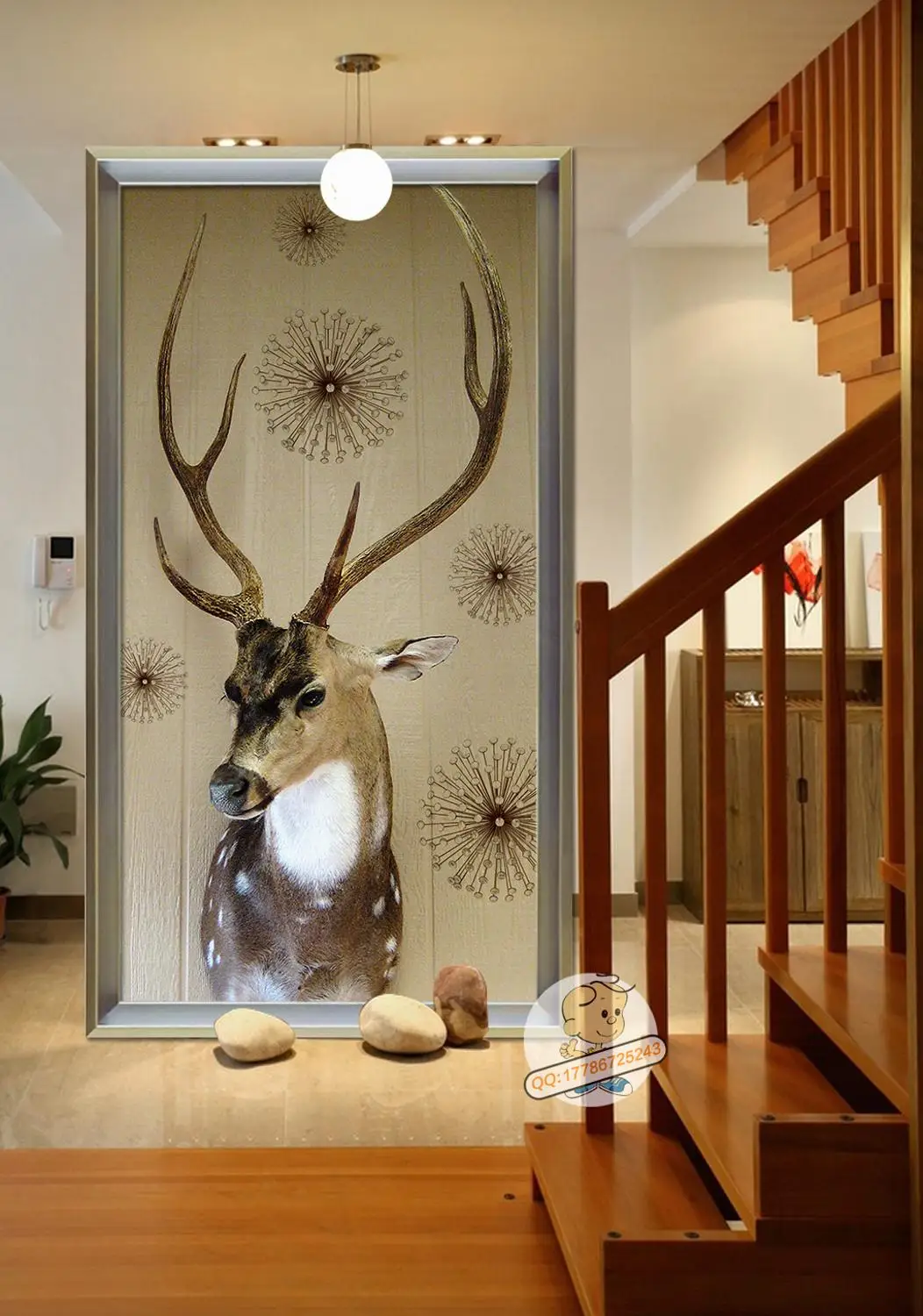 [Самоклеющиеся] 3D Sika Deer WG765 настенная бумага печать настенные наклейки живот|Обои|