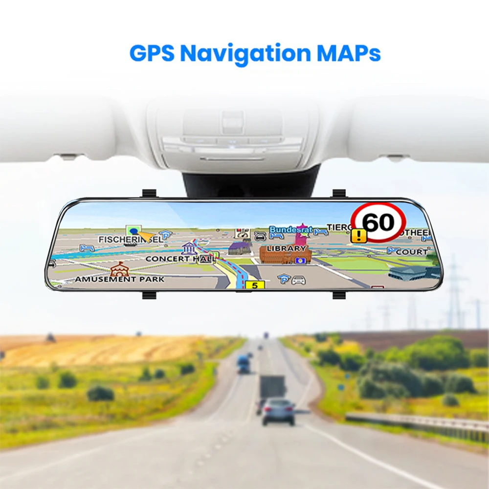 Зеркало видеорегистратор 10 дюймов GPS FHD Android 8 1 4G Wi Fi|Видеозеркало для авто| |