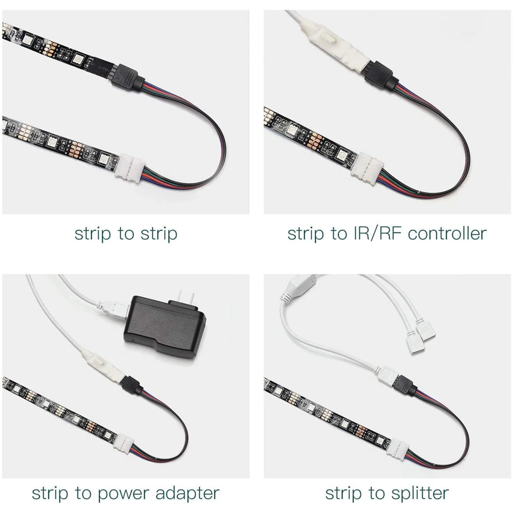 

5Pcs 15cm 4Pin 5050 3528 LED RGB Strip Extension Connector Cable Wire led strip Extension Cables Clip Wholesale&DropShip