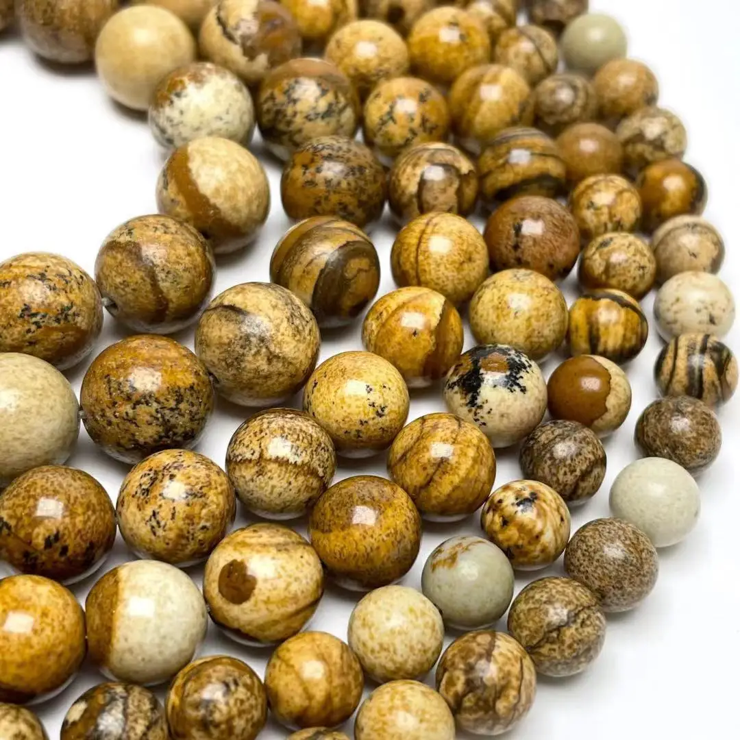 

Изображение Джаспер, бусины из природных драгоценных камней, 4-12 мм, круглые свободные комплекты проставок, подвески для изготовления ювели...